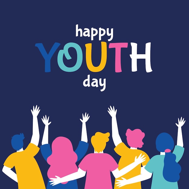 Free vector youth day concept in flat design