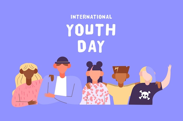 Youth day concept in flat design