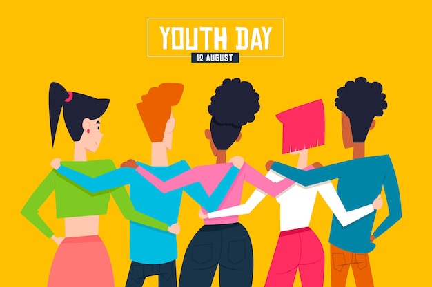 Free Vector youth day concept with people hugging