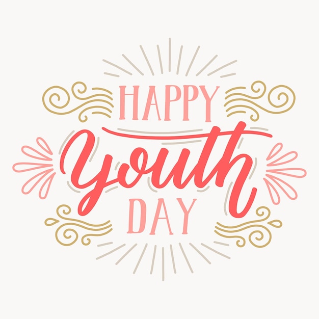 Youth day lettering background