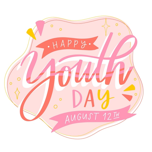 Youth day lettering concept