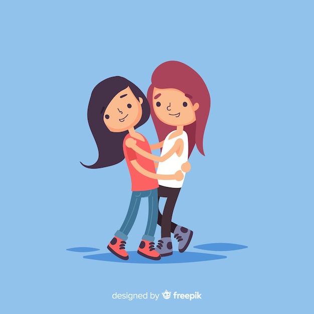 Free Vector youth people hugging together background