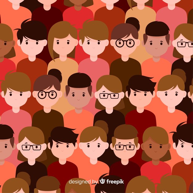 Youth people pattern flat design