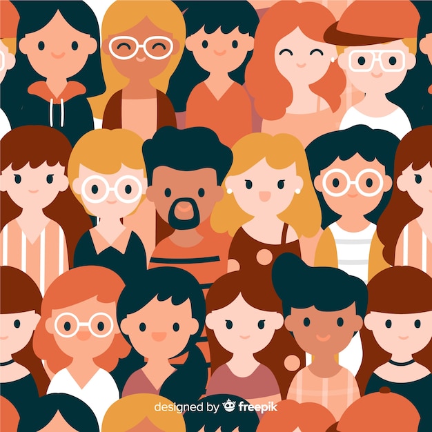 Youth people pattern flat design