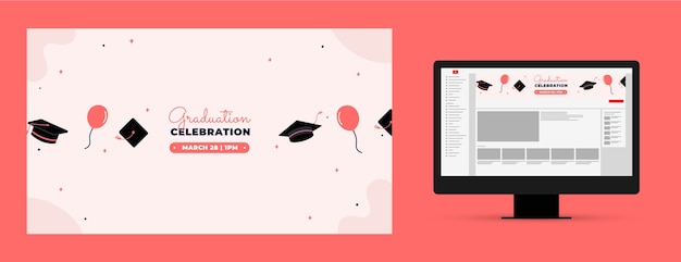 Free vector youtube channel art for class of 2023 graduation