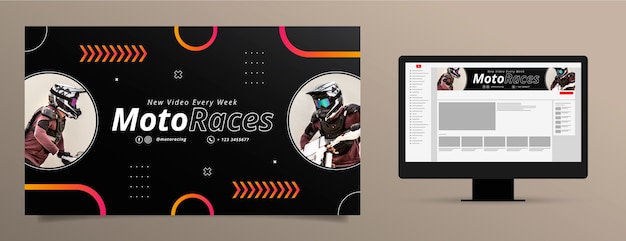 Youtube channel art for racing tournament