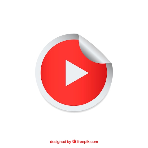 Free vector youtube player icon with flat design