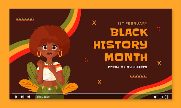 Free Vector youtube thumbnail for black history month celebration