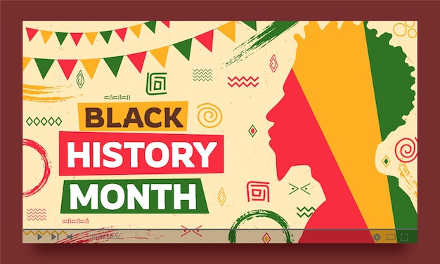 Free Vector youtube thumbnail for black history month celebration