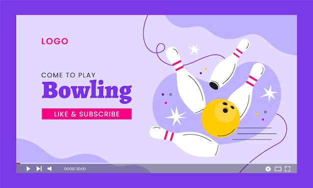 Free Vector youtube thumbnail for bowling championship