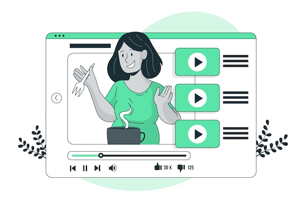 Free Vector youtube tutorial concept illustration