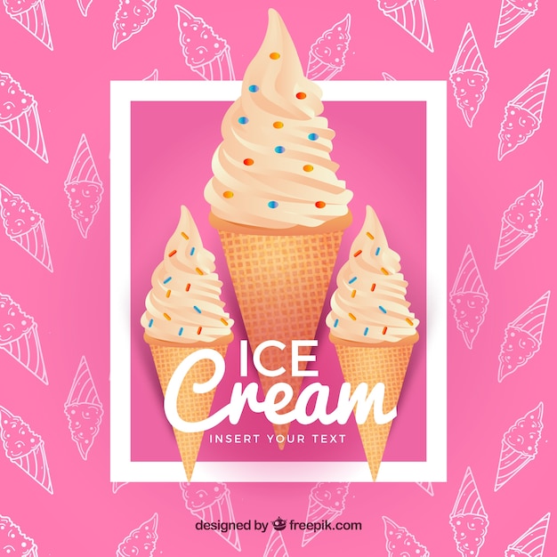 Free Vector yummy ice cream background