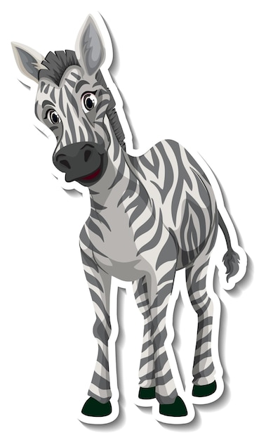 Free vector a zebra animal cartoon sticker