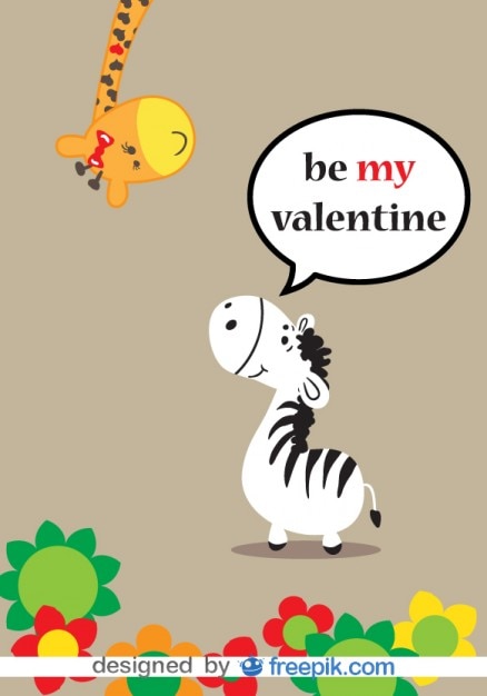 Free Vector zebra in love with a giraffe 