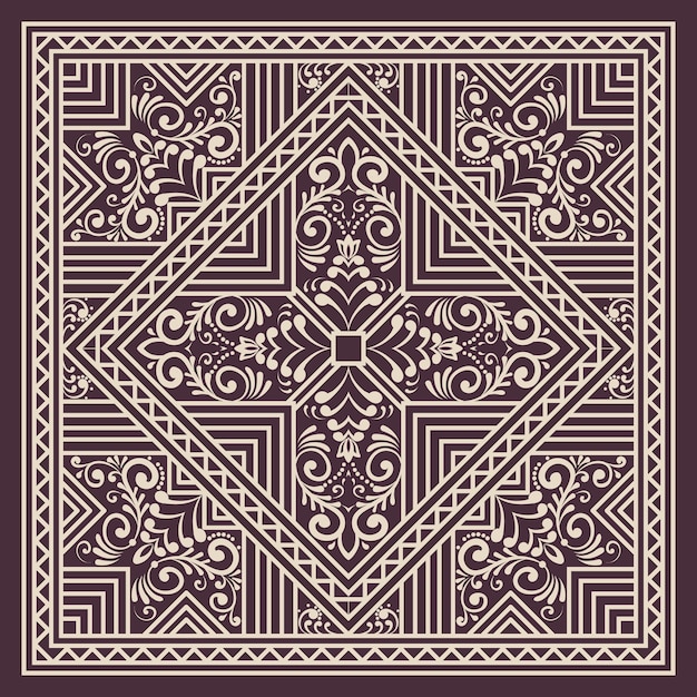 Zentangle styled geometric ornament pattern element. Orient traditional ornament. Boho styled. Abstract geometric seamless pattern elegant element for cards and invitations.