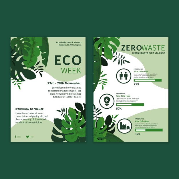 Zero waste ad flyer template