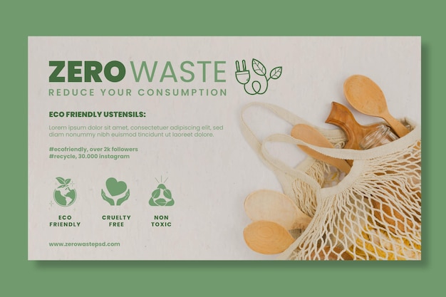 Zero waste banner template