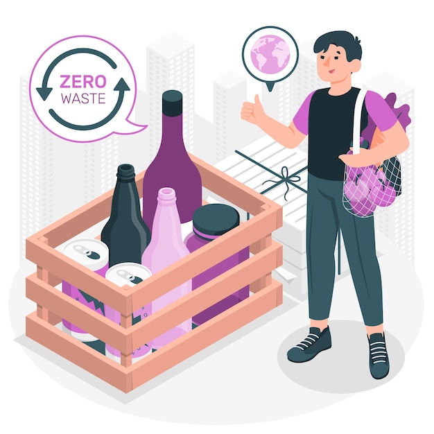 Free Vector zero waste concept illustration