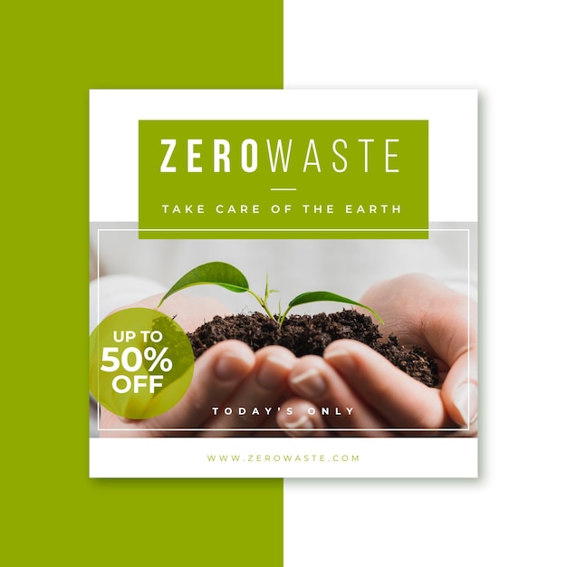 Free Vector zero waste ecology instagram story