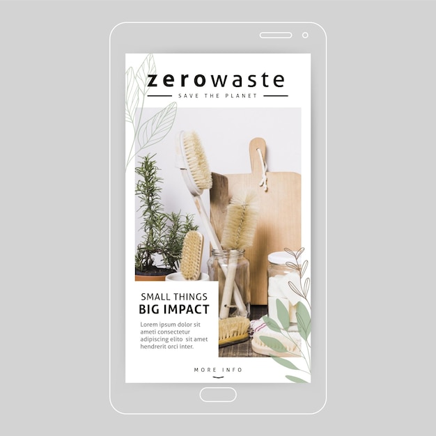 Free vector zero waste instagram story concept