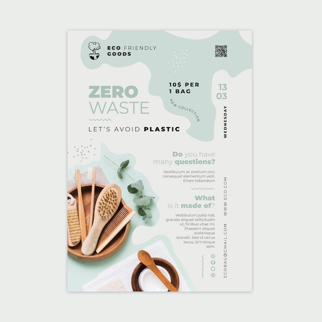 Free Vector zero waste poster design template