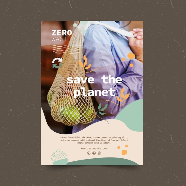 Free Vector zero waste poster template