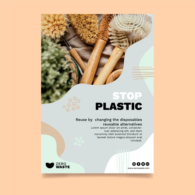 Zero waste poster template