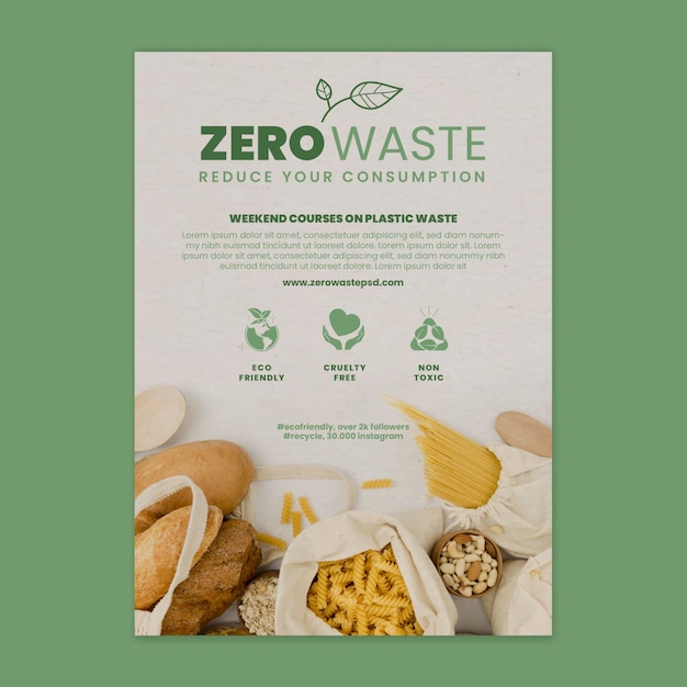 Zero waste poster template