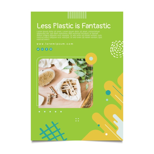 Free Vector zero waste poster template