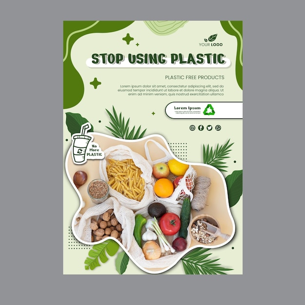 Zero waste poster template