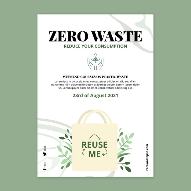 Zero waste poster template