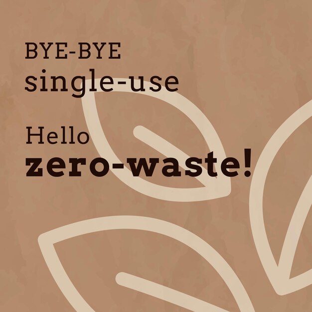 Zero waste social media template  in earth tone