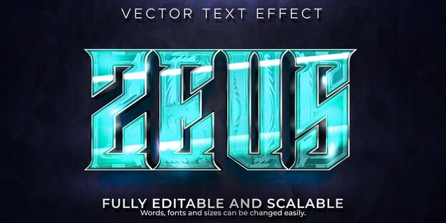 Zeus lightning text effect, editable gaming and storm text style