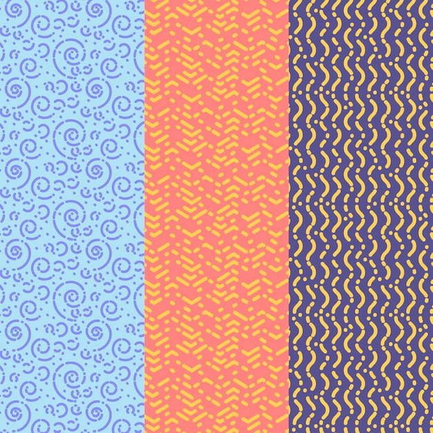 Zig-zag and circular lines seamless pattern template