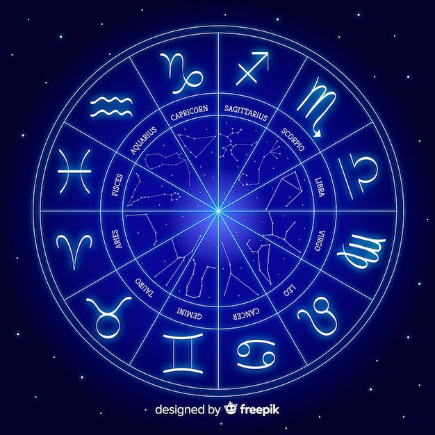 Zodiac wheel on a space background