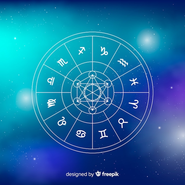 Zodiac wheel on a space background