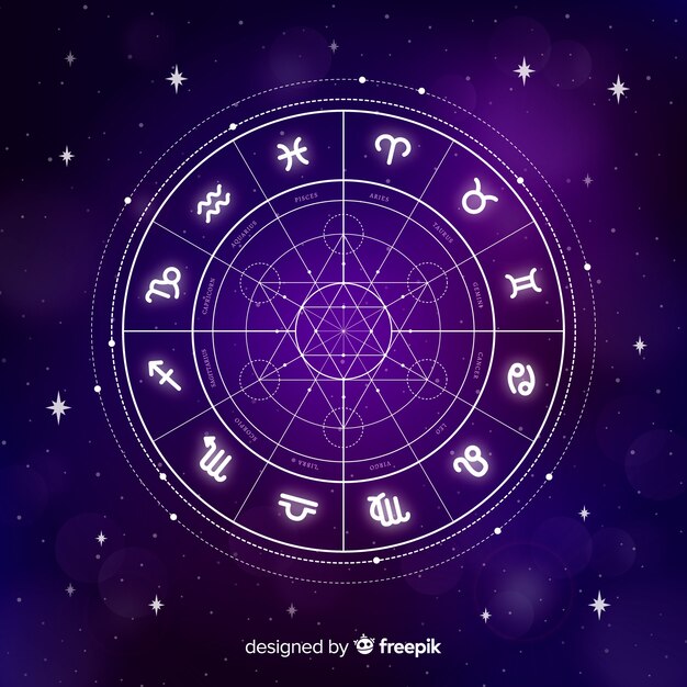 Zodiac wheel on a space background