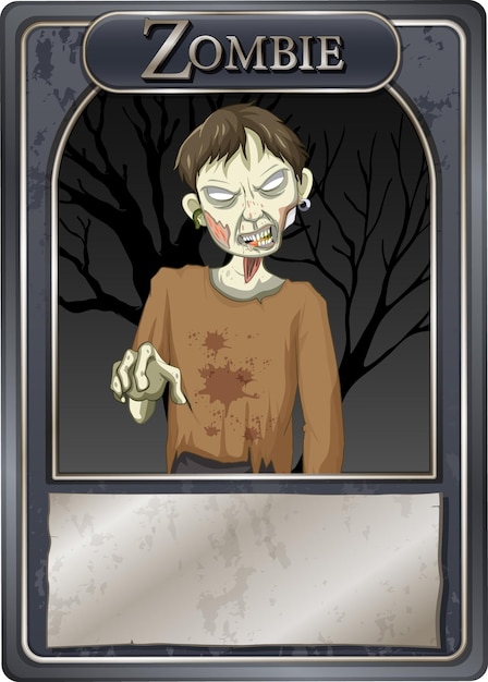 Free vector zombie character game card template