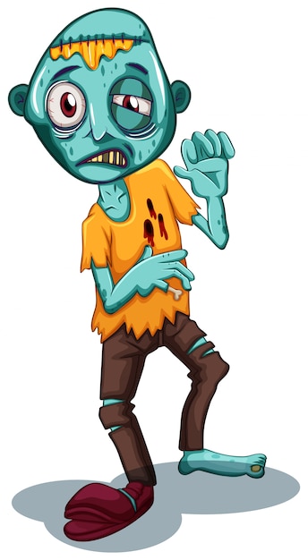 Zombie character on white background