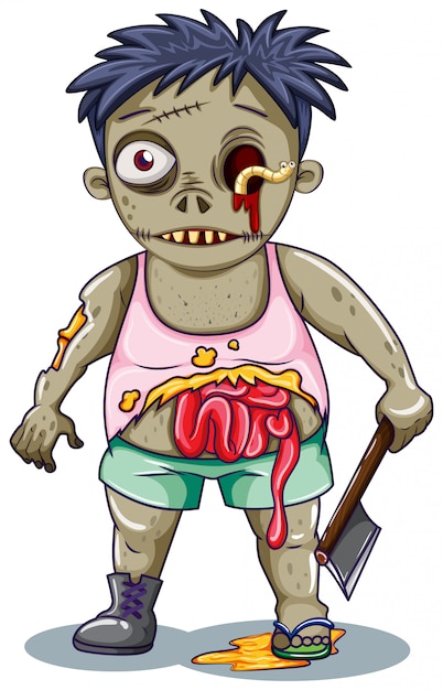 Free vector zombie character on white background