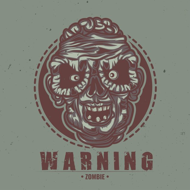 Zombie head illustration