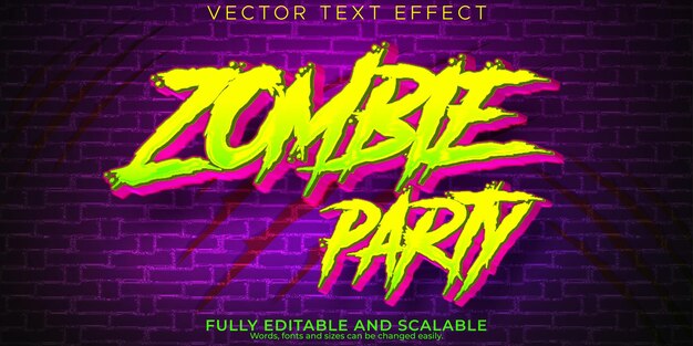 Zombie horror text effect editable graffiti and scary font style