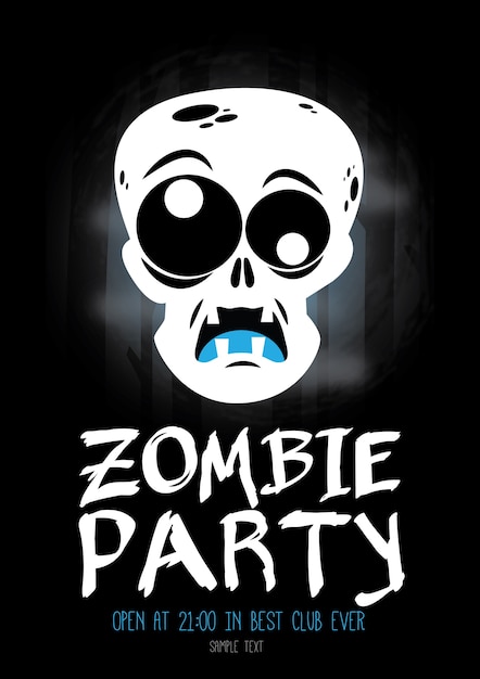 Free Vector zombie party poster