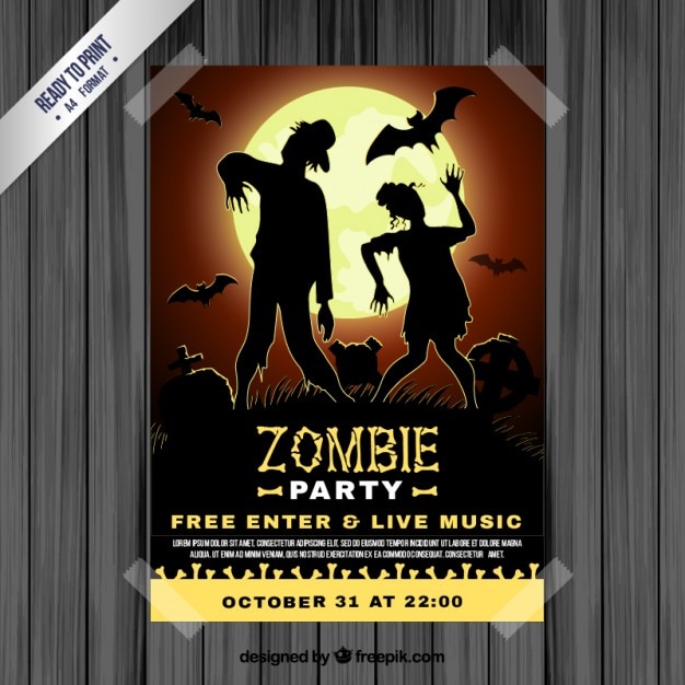 Zombie party poster