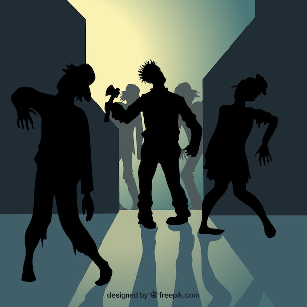 Free Vector zombie silhouettes