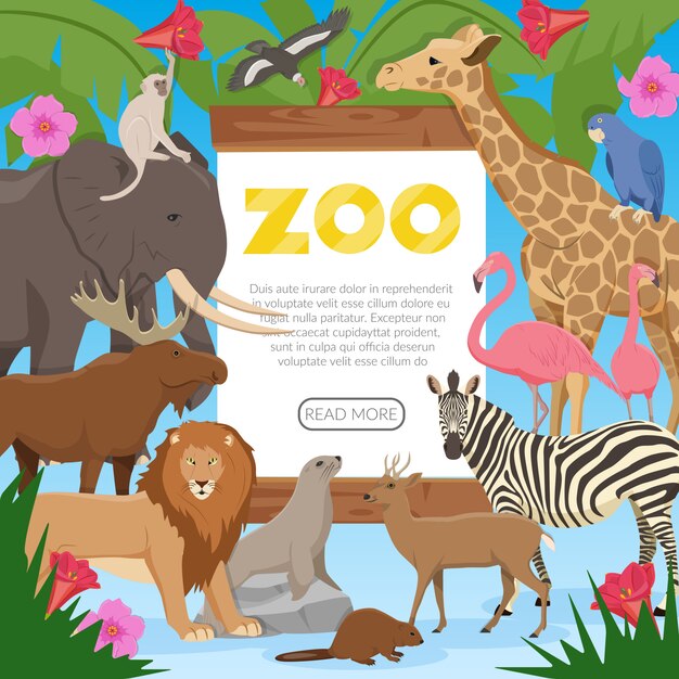 Zoo Cartoon banner