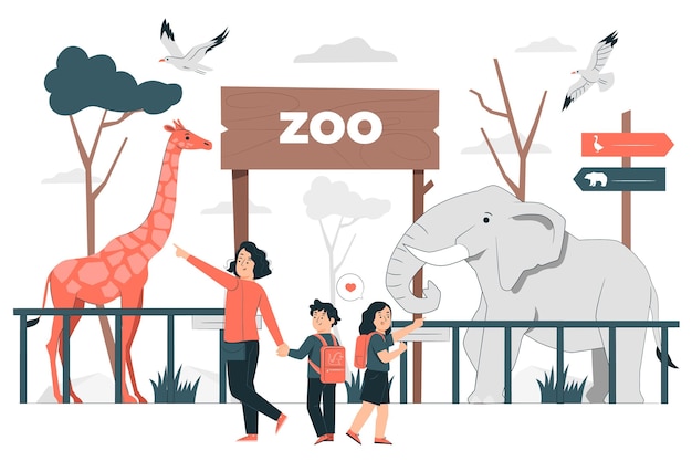 Free vector zoo concept illustration