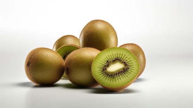 015_Fruit Kiwi on a white background Generative AI