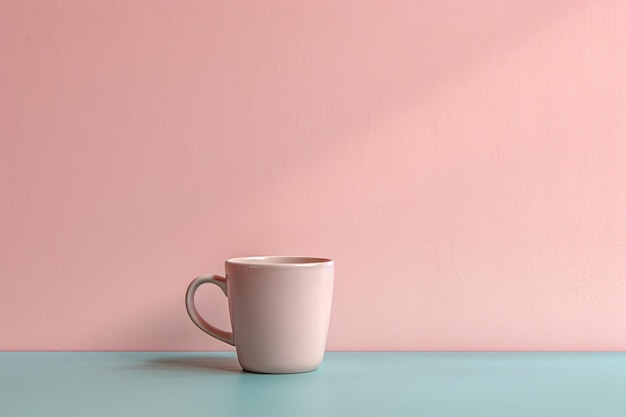 0329 Cup in front of pastel wall Generative AI