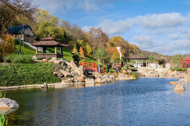 07.11.2020. Uman, Ukraine. Fantasy park Nova Sofiyivka in Uman, Ukraine, on a sunny autumn day